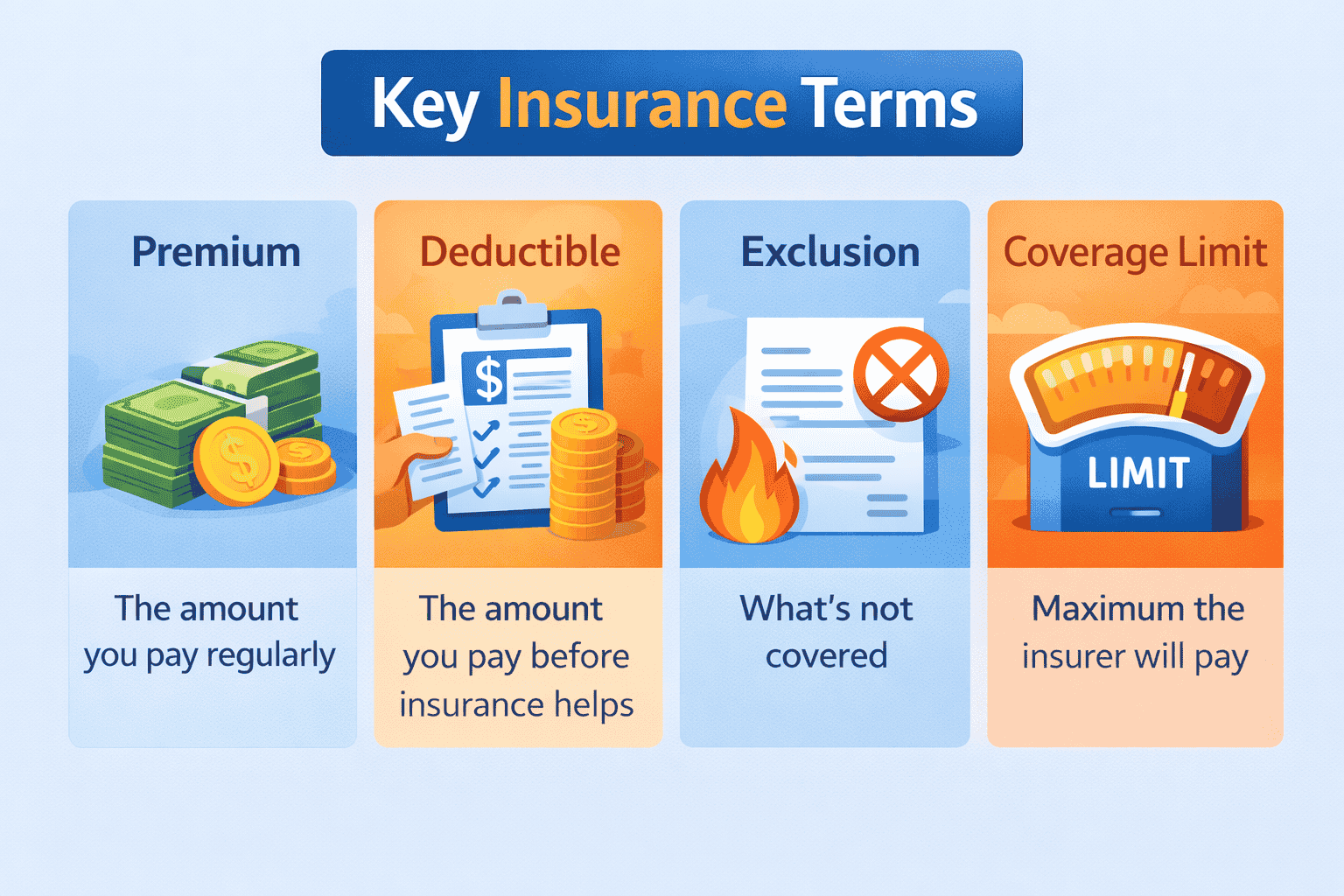 Understanding insurance terminology helps you choose the right policy.