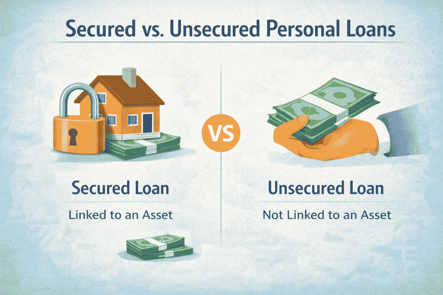 Personal loans generally fall into two broad categories based on whether something valuable is tied to the loan.