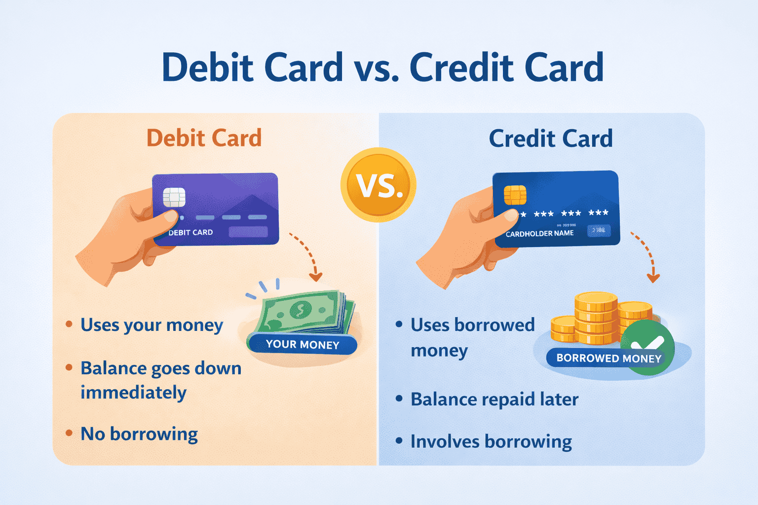 How Is a Credit Card Different From a Debit Card?